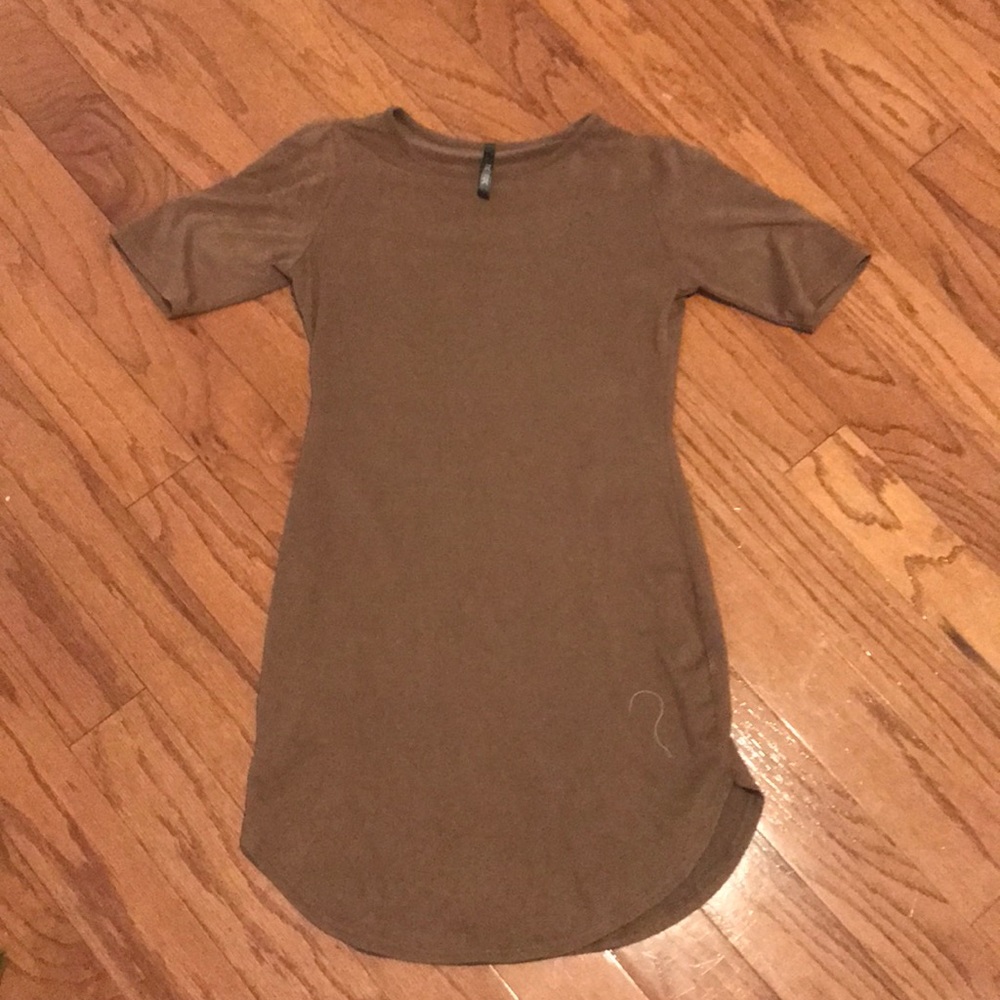 chocolate brown suede mini dress